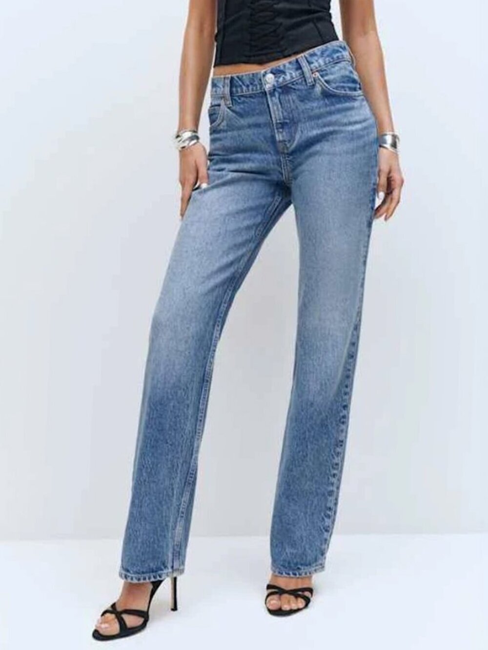 Reformation Abby Low Rise Straight Jeans Medium Wash Size 27